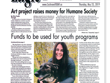Ms. Carruthers and the Empathy Pawject featured in the Cochrane Eagle